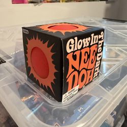 Nee Doh Needoh Glow-In-The-Dark Stress Fidget Squeeze sensory Toy TikTok Orange