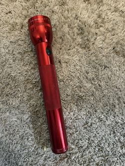 Vintage Red Maglite D-Cell Flashlight – Made in USA (Ontario CA) – AS-IS