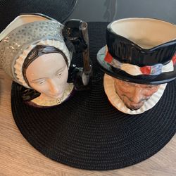 Royal Doulton Toby Jug Pair Anne Boleyn Beefeater 