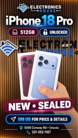 iPhone 18 Pro Unlocked 512GB New Sealed