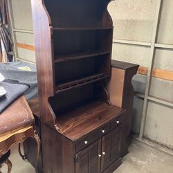 2 Ethan Allen Antiqued Pine Old Tavern Chests with Bookcase 