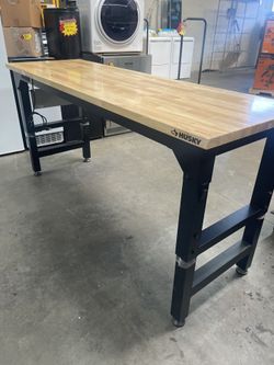 Husky 72in Adjustable Height Black Workbench