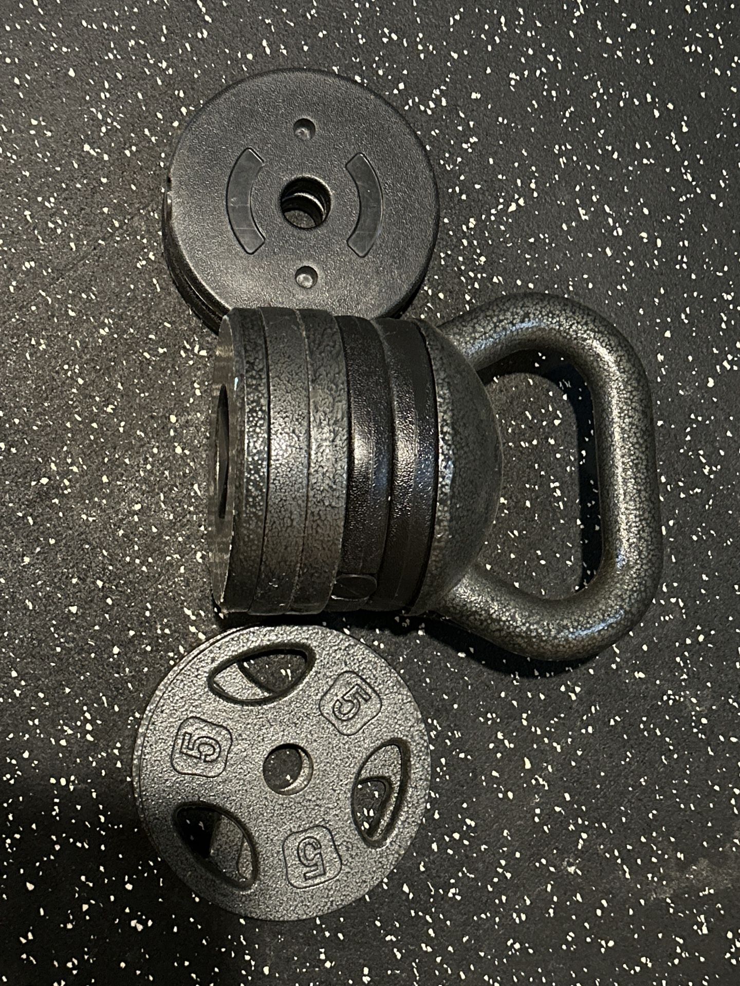 Adjustable kettle Ball 10lb + (4) 5lb Weights