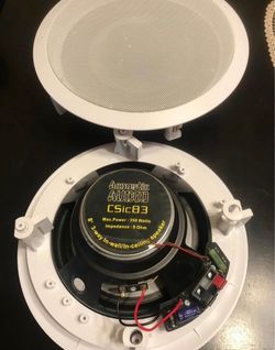 700w total  2 x Acoustic Audio by Goldwood CSic83 cinema Series 8" In-ceiling surround sound 3-way speakers are ideal for any home, office or entertai