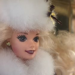 NEW Vintage Mattel 1996 Happy Holidays Christmas Barbie Doll - Special Ed Hallmark Rare Purple Eyes  #15646