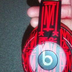 DJ KHaled  beats Studio 3 Red And Black Designed Over The Ear Noise Cancelling Headphones As