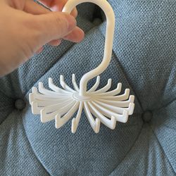 Z ZICOME 8 Pack Twirl Ties Rack Closet Organizer Tie Hanger Hook Headband Holder (White)