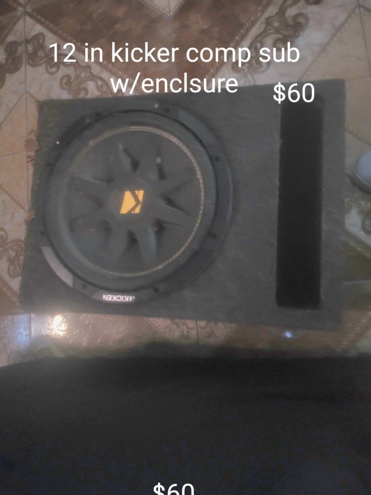 Kicker 12 In Comp Sub W/enclosure $60