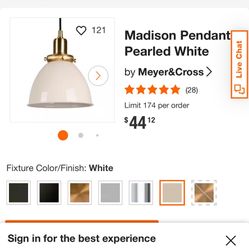 Pearl White And Gold Pendant Lights