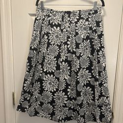 Black and White Floral Skirt