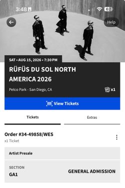 RÜFÜS DU SOL PIT TICKET