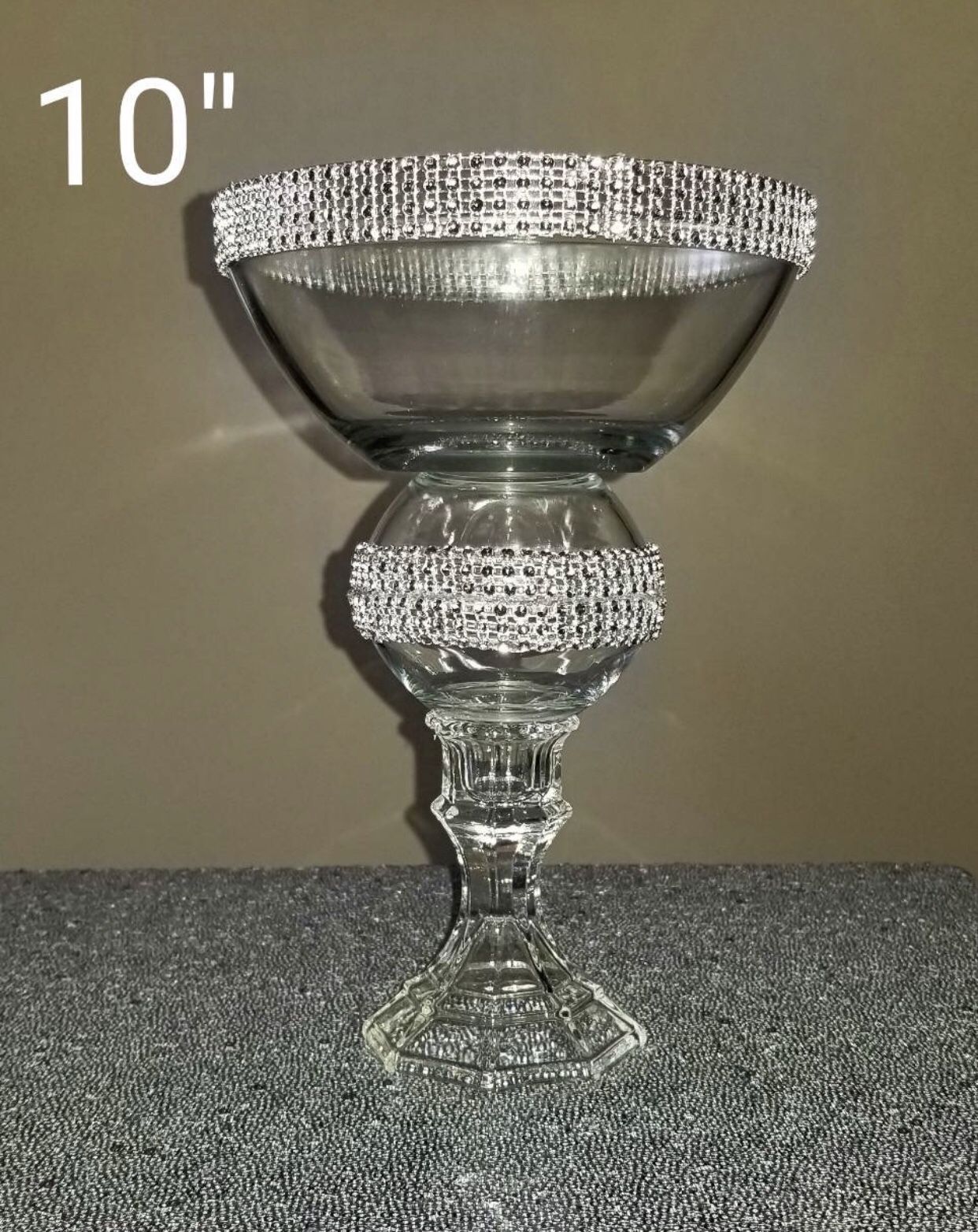 10” Glass Pedestal Wedding Centerpiece