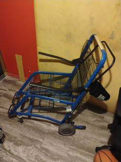 Heavy Duty Rolling Transport Chair with Basket