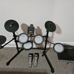 Donner Electric Drum Set With Amplifier And Drum Stool