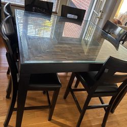 High Top Dining Table - Six Chairs