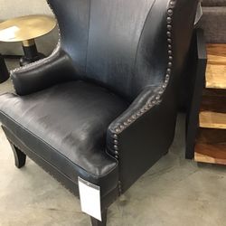 Leather Library Wingback Chair