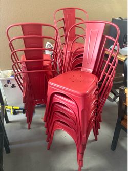 Red Metal Chairs - $20 each