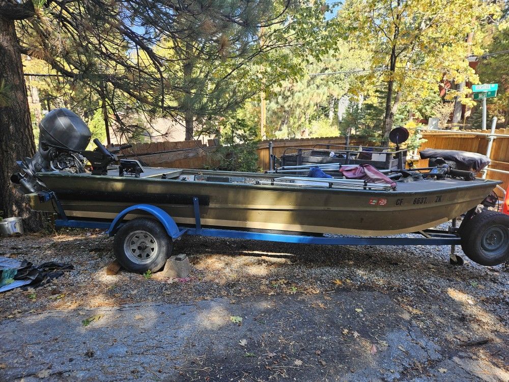 17ft Jon Boat Yamaha 40 Duck Hunting And Fishing Boat