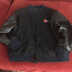 NASCAR Jacket With Leather Sleeves XL 