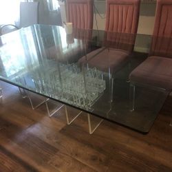1970’s Charles Hollis Jones Lucite and Chrome Dining Table and Chairs $2500 OBO