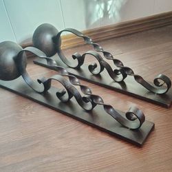 21 In Spiral Twist Column CBK Rustic Wall Sconce Iron Candle Holders