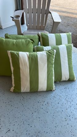 Five Large Sunbrella Outdoor Pillows