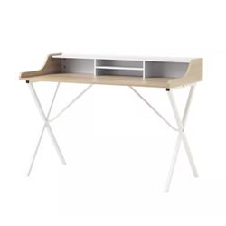 Brand new still in a box Noble House 48 in. Rectangular Oak White Writing Desk with Open Storage