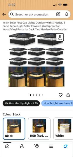 8-Pack 4x4 Solar Post Cap Lights