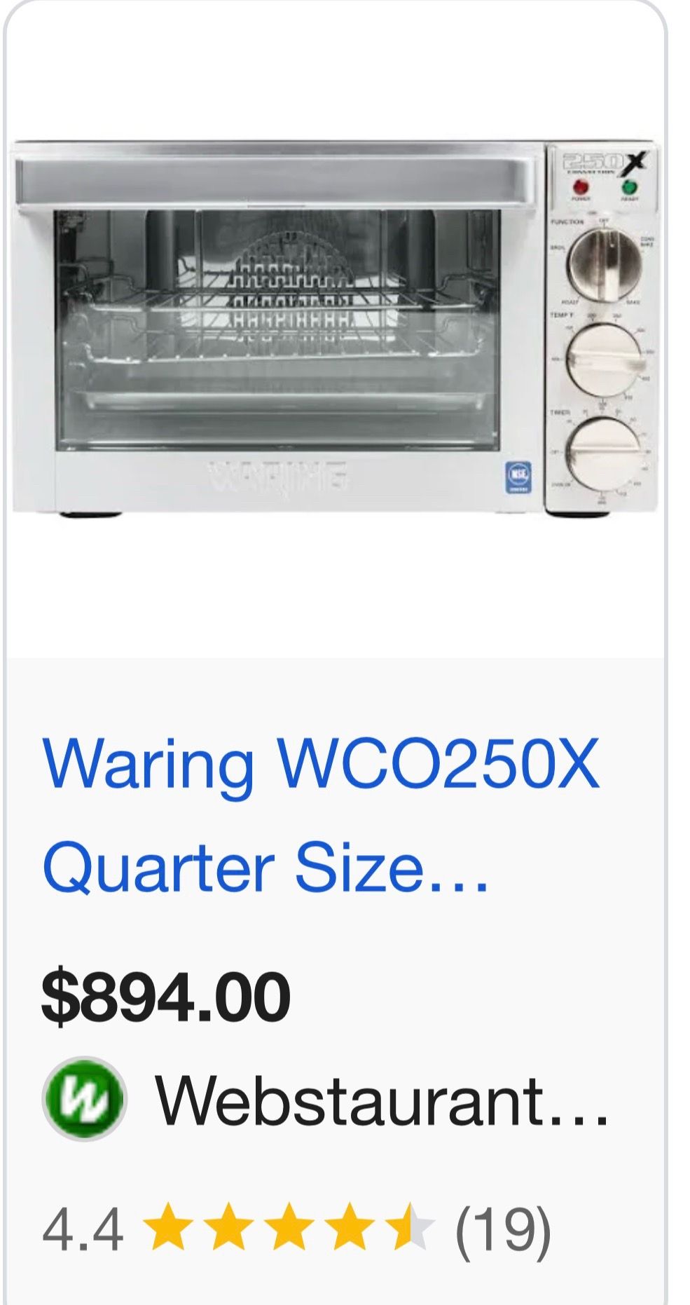 Waring WCO250X Commercial Convection Oven