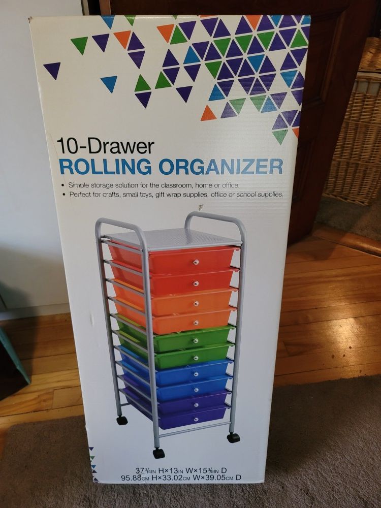 Rolling cart organizer