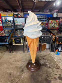 Giant Soft Serve Ice Cream Cone Display Statue