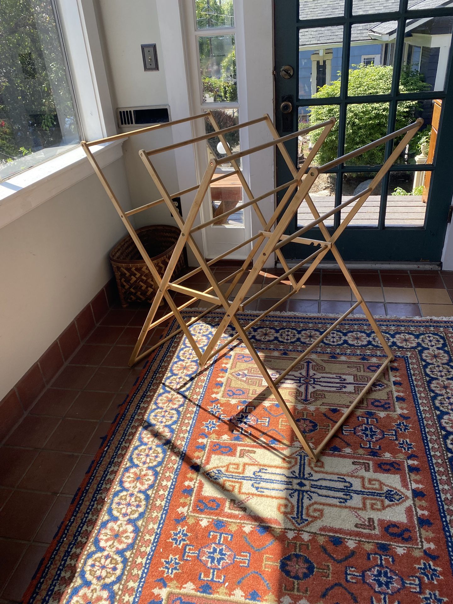 Awesome Bamboo Large Folding Laundry Drying Rack