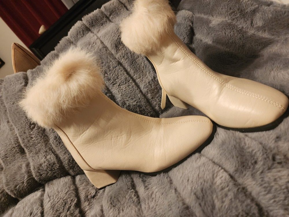 White Fur Boots