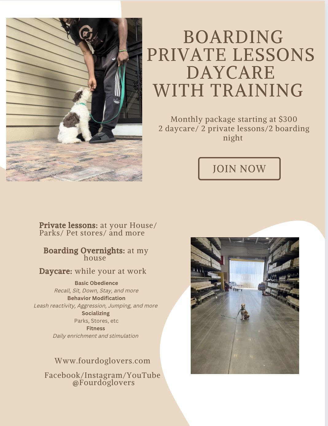 Doggie Daycare/ Board To Train/ Private Lessons 