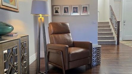 Daniel Nutmeg Leather Manual Push Back High Leg Recliner from Living Spaces