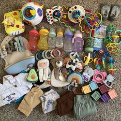 box misc baby boy items 