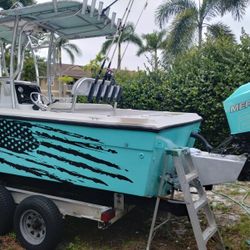 American Flag Boat Sticker Graphics