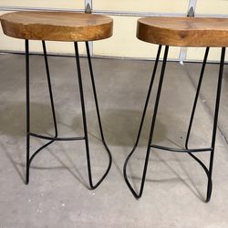 Set of Wooden Bar Stools