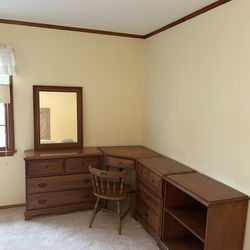 Desk Set Including 2 Dressers And 1 Bookcase 