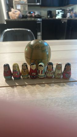 Vintage handcrafted village people