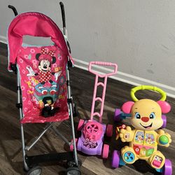 Learn How To Walk Toddler Toys And Mini Mouse Stroller