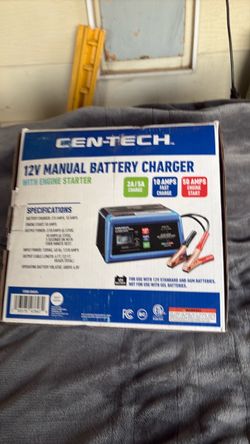 Cen -Tech 12 V Manual Battery Charger w/Engine Starter (New)