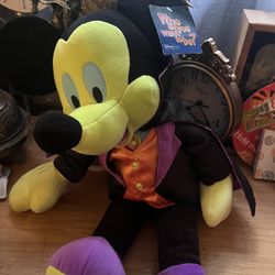 Rare 24" Disney Store Exclusive Plush Dracula Mickey Mouse Green Face Vampire