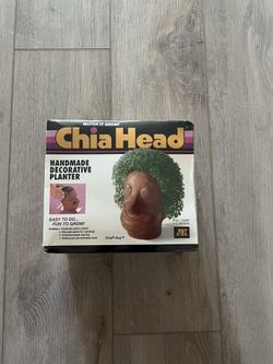 NEW Vintage 1995 Chia Head Handmade Decorative Planter RARE "Chia Guy" Unopened
