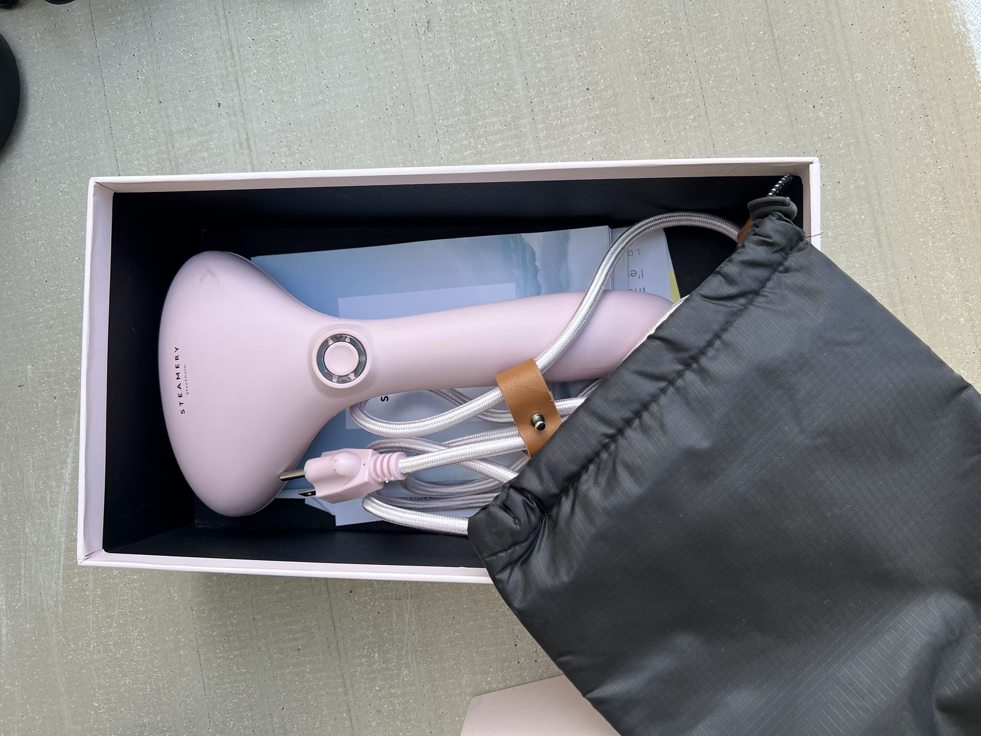 STEAMERY Stockholm Cirrus 2 Travel Steamer - Steam Cleans Clothing, Delicates, and Fabrics (Pink)