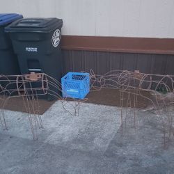 2 Metal Wire Deer Yard Sculptures Decor