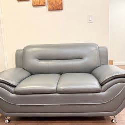 New Leather Gray Sofa 