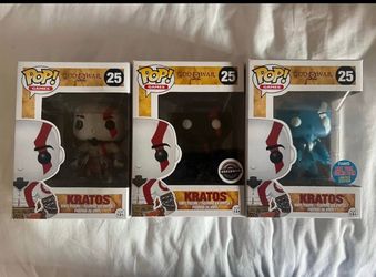 Kratos God of War Funko pops #25 3 Pack Bundle