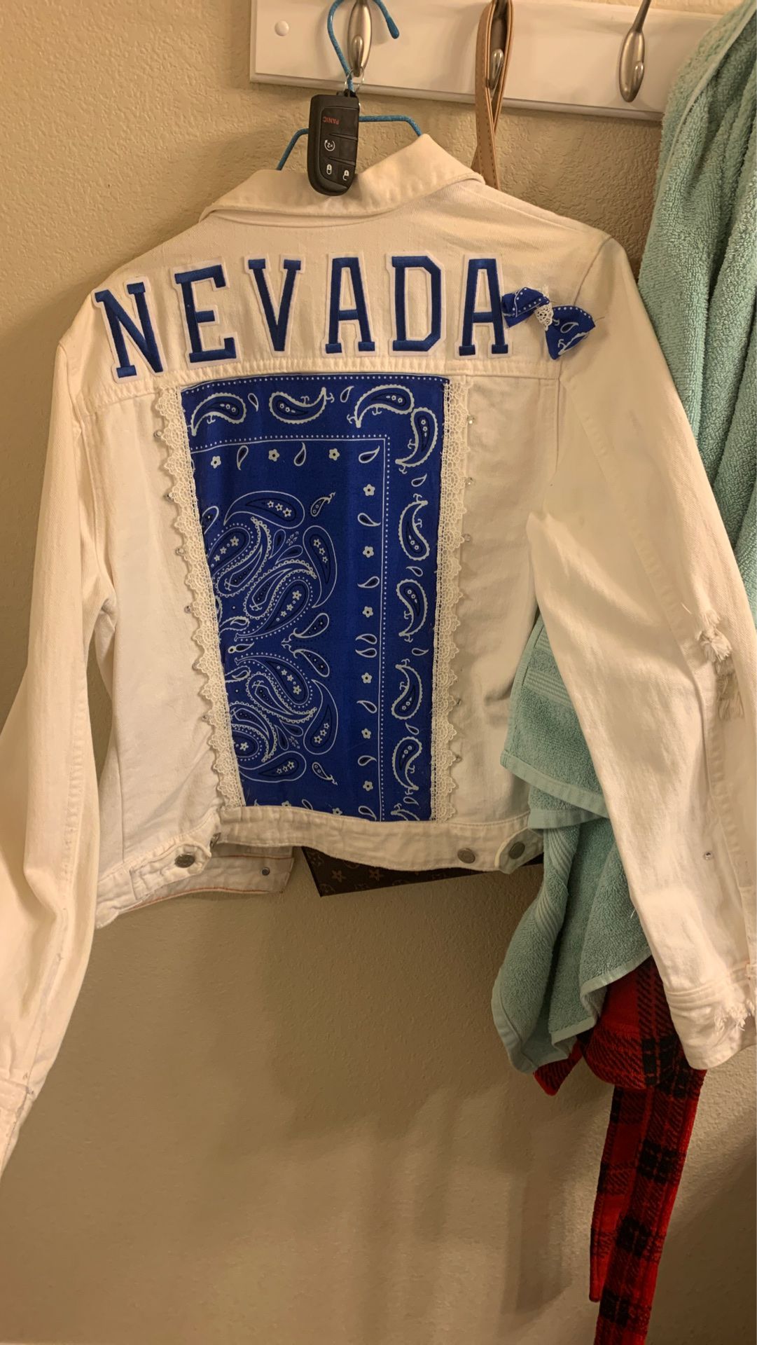 Custom Wolfpack white jean jacket (can customize others too)
