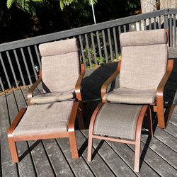 Ikea Lounge Chairs & Ottomon